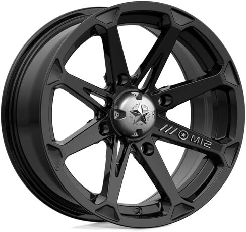 MSA M12 ديزل أسود لامع 14 × 7 عجلات ATV/UTV/جنوط Honda Rancher/Foreman/Rubicon/Rincon SRA (مجموعة كاملة) (4) in Kuwait