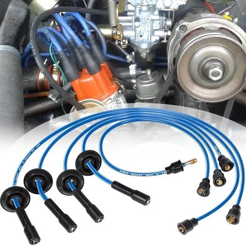 9407 أسلاك توصيل الإشعال من السيليكون مقاس 7 مم باللون الأزرق متوافقة مع VW Type 1، متوافقة مع Dune Buggy، متوافقة مع Vw Bug، Beetle، Karmann GHIA in Kuwait