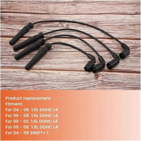 H5-4Pcs سلك توصيل شرارة متوافق مع Excelle 1.6 Aveo Cruze KALOS REZZO DAEWOO LANOS Nubira 96497773 in Kuwait