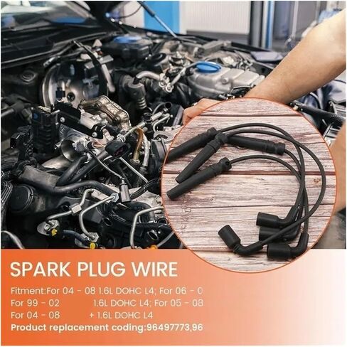 H5-4Pcs سلك توصيل شرارة متوافق مع Excelle 1.6 Aveo Cruze KALOS REZZO DAEWOO LANOS Nubira 96497773 in Kuwait