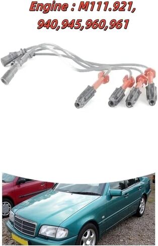كابل إشعال سلك توصيل الإشعال متوافق مع محرك Mercedes- C220 1994-1997 2.2L ZEF642: M111.921,940,945,960,961 in Kuwait
