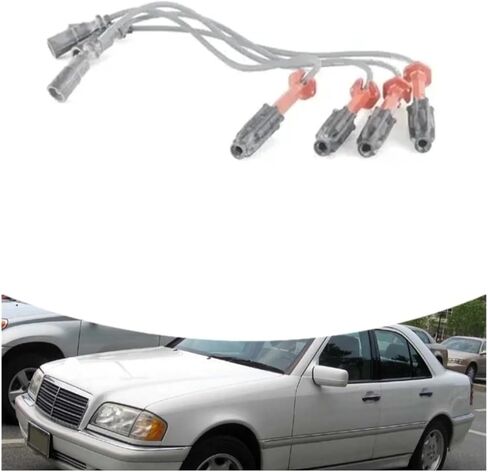 كابل إشعال سلك توصيل الإشعال متوافق مع محرك Mercedes- C220 1994-1997 2.2L ZEF642: M111.921,940,945,960,961 in Kuwait