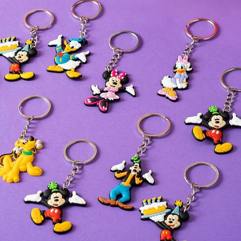 20Pcs Mickey Birthday Party Favors Keychains,8 Designs Party Supplies,Best for Fill Up the Goodie Bags in Saudi Arabia