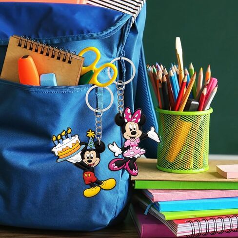 20Pcs Mickey Birthday Party Favors Keychains,8 Designs Party Supplies,Best for Fill Up the Goodie Bags in Saudi Arabia