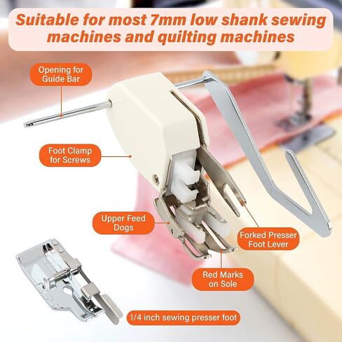 Open Toe Walking Foot W/Guide for Brother Sewing Machine Quilting,Sewing Presser Foot Stitch Through Multiple Layers and Match Prints Fits for Janome,Singer Sewing Machines in Saudi Arabia