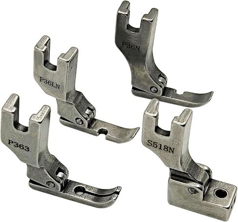 4PCS All Steel Different Zipper Presser Foot P36N+P36LN+P363+S518N for Industrial Single Sewing Machines in Saudi Arabia