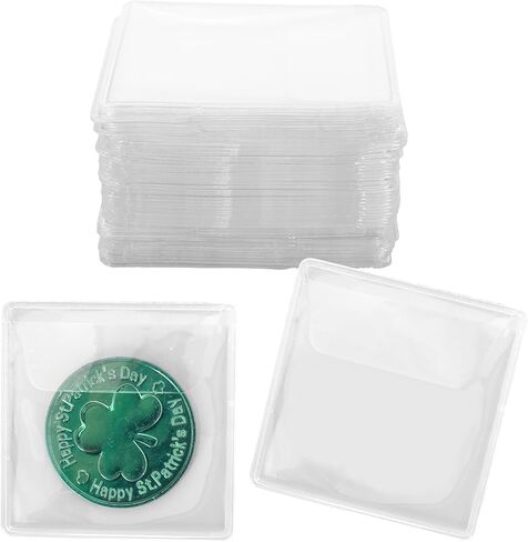 100 PCS Plastic Coin Sleeves, 2.1 Inch PVC Coin Protectors for Collectors, Anti-Oxidation Storage Bags for Coins, Jewelry, and Small Items in Saudi Arabia