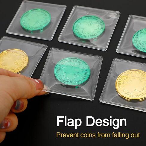 100 PCS Plastic Coin Sleeves, 2.1 Inch PVC Coin Protectors for Collectors, Anti-Oxidation Storage Bags for Coins, Jewelry, and Small Items in Saudi Arabia