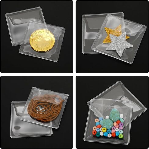 100 PCS Plastic Coin Sleeves, 2.1 Inch PVC Coin Protectors for Collectors, Anti-Oxidation Storage Bags for Coins, Jewelry, and Small Items in Saudi Arabia