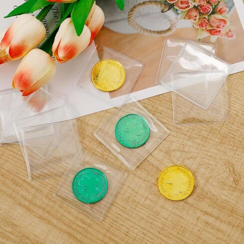 100 PCS Plastic Coin Sleeves, 2.1 Inch PVC Coin Protectors for Collectors, Anti-Oxidation Storage Bags for Coins, Jewelry, and Small Items in Saudi Arabia