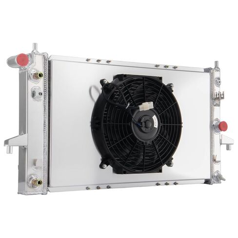 Aluminum Radiator with Shroud Fan for 1994-2002 Saturn SC1 SC2 SL SL1 SL2 SW1 SW2 1.9L L4 Gas, Automotive Radiator Replacement for 1994 1995 1996 1997 1998 1999 2000 2001 2002 in Saudi Arabia