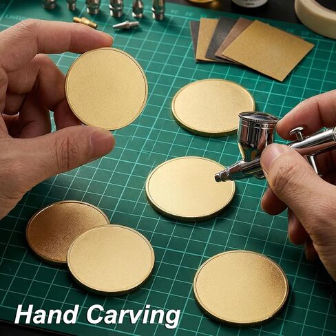 12 Pcs Brass Coin Blanks, 45 mm Laser Engraving Custom Coins with Acrylic Protection Box for DIY Crafts Birthday Travel Commemorative Collection in Kuwait