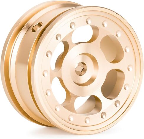 عجلات نحاسية مقاس 0.7 بوصة لمحور SCX30، إطارات نحاسية ثقيلة سداسية باستخدام الحاسب الآلي مقاس 5 مم، عرض 18 مم OD × 9.5 مم لزاحف RC 1/30، 4 قطع in Kuwait