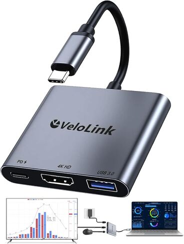 محول usbc إلى hdmi، hdmi إلى USB c مع منفذ PD 100W وUSB 3.0، محول HDMI 4K@30 هرتز، محول USB C Hub متعدد المنافذ AV متوافق مع أجهزة الكمبيوتر المحمولة، iPhone، PC، Switch، Steam Deck، rog Ally والمزيد... in Saudi Arabia
