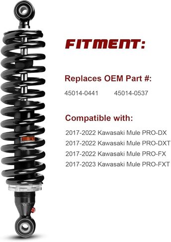 Monotube Rear Shocks, Shock Absorber, Struts for Kawasaki Mule PRO-DX, PRO-DXT, PRO-FX, PRO-FXT; OEM#: 45014-0441, 45014-0537; Amortiguadores para Kawasaki Mule in Saudi Arabia