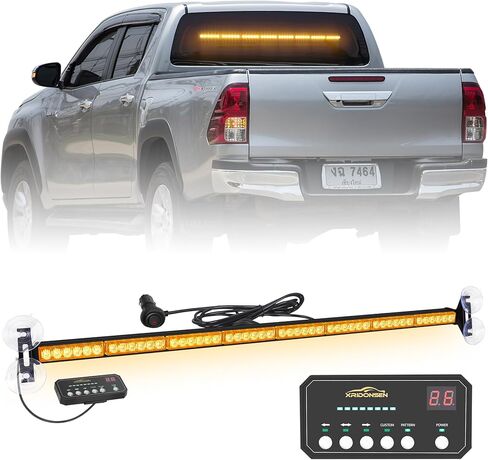 XRIDONSEN 35 inch Traffic Advisor Light Bar 48 LED Strobe Lights Amber White Emergency Safety Warning Lights Front/Rear Window w/Display Controller for Construction Vehicles plow/Tow Trucks Wreckers in Saudi Arabia