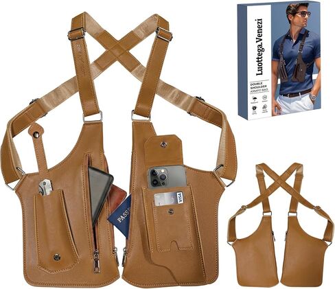 Double Shoulder Armpit Bag,Underarm Shoulder Bag for Men, Anti-Theft Underarm Wallet Pocket Holster Phone Leisure Double Shoulder Pouch,Multi-Purpose Armpit Tactical Bag,Travel Outdoors in Saudi Arabia