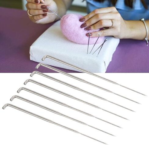 Omabeta Wool Felt Needles with Pockets, Strong Needles for Embroidery Kit, 7pcs Replacement for Poke Making Trim Household in Kuwait