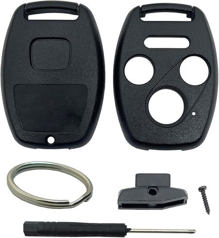 Key Fob Shell Fits Honda Accord/Civic/CR- V/Fit/Odyssey/Pilot/Ridgeline/CR-Z Keyless Entry Remote Case Car Key Cover Housing with Screwdriver & Keyring (2+1 Button, Black) in Saudi Arabia