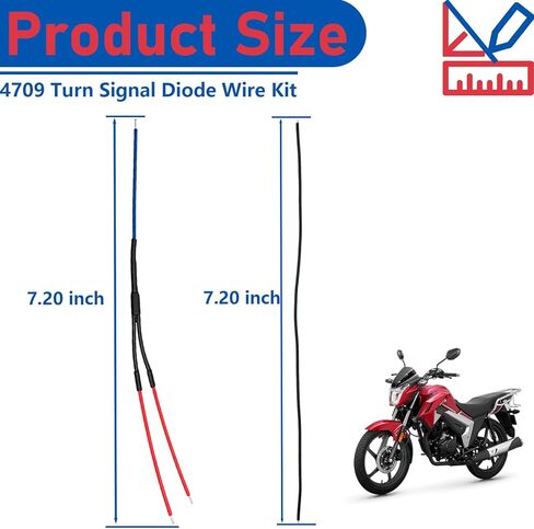 طقم أسلاك صمام ثنائي لإشارة الانعطاف LED 4709 متوافق مع Kawasaki Vulcan 1600 900 Classic XR650L؛ لهوندا الظل 600 VT1100 XR650L VTX1800C CRF230M. لسوزوكي GS500F DR350. لياماها إندورو. in Kuwait
