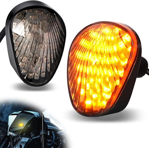 Motorcycle Flush Mount Turn Signal, 12V Smoked LED Indicator Light Blinker 2PCS Fit for Yamaha YZF R1 R3 R6 R6S Fazer FZ FZ1 FZ6 FZ6R FZ07 FZ8 FZ09 MT-07 MT-09 TMAX, Amber in Saudi Arabia