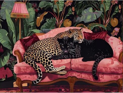 Cheetah Diamond Art Kits for Adults, 5D Leopard DIY Diamond Painting Kits for Beginner, Diamond Dots Full Drill Crafts for Gem Art Dot Art for Adults Home Wall Decor for Teens Boys Girls 12x16 inch in Saudi Arabia