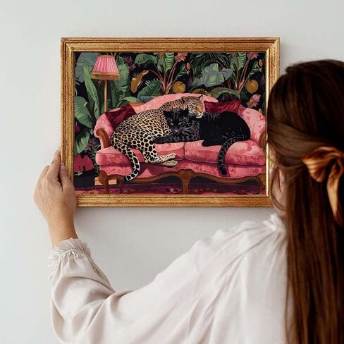 Cheetah Diamond Art Kits for Adults, 5D Leopard DIY Diamond Painting Kits for Beginner, Diamond Dots Full Drill Crafts for Gem Art Dot Art for Adults Home Wall Decor for Teens Boys Girls 12x16 inch in Saudi Arabia