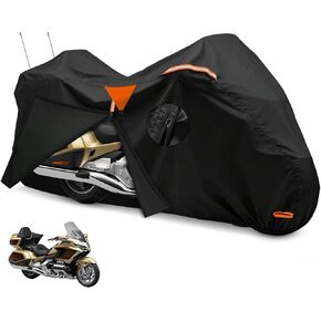 غطاء دراجة نارية XYZCTEM عالي التحمل مقاوم للماء مع صندوق جانبي وعلوي، يناسب Harley Davidson Ultra Limited، Road Glide Limited، Gold Wing، Road Master خارجي حماية من جميع الأحوال الجوية، 110 بوصة in Kuwait