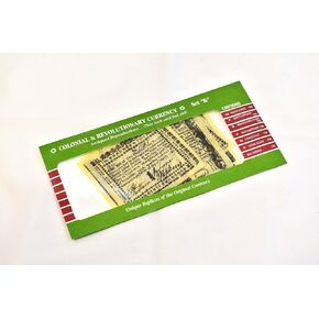 Our Amendments - Colonial and Revolutionary Currency Set B, Authentic Parchment Replica Bank Notes in Envelope- 7 Replica Bills from 1700's Included in Saudi Arabia