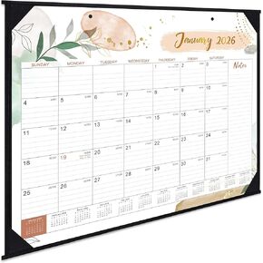 2026 Desk Calendar - Desk Calendar 2026, 22" x 17", Jan 2026 - Dec 2026, 12 Monthly Desk/Wall Calendar, Large Ruled Blocks, Notes, Thick Paper, Corner Protector, Rolled Desk Calendars with Box in Kuwait