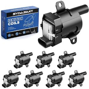 مجموعة من 8 عبوات ملف إشعال مستديرة متوافقة مع 5.3 v8 2000-2006 Chevy Silverado 1500 2500 Suburban Tahoe Express GMC Sierra Savana Yukon Escalade Avalanche Envoy 4.8L 6.0L لـ UF262 D585 in Kuwait