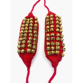 Ghungroo Bells for Indian Classical Dance – 1 to 4 Line Variants – Handmade Brass Bells on Cotton String – Ankle Bells for Kathak, Bharatanatyam, Odissi – for Kids & Adults (1 Pair) (3 Line) in Saudi Arabia