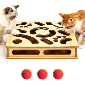 Cat Claw Saver Box （Large）, Solid Wood Construction Cat Nail File Scratcher with Sandpaper Inside, Nail File Box Stress Free Alternative to Clippers and Grinders(Bell Ball) in Saudi Arabia