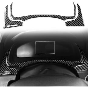 Real Bright Black Carbon Fiber Car Dashboard Speedometer Tachometer Display Screen Side Strip Sticker Auto Interior Accessories Compatible with Toyota Camry 2018 2019 2020 2021 2022 2023 2024 in Saudi Arabia