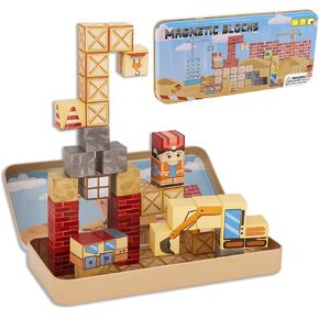 OAR Magnetic Building Blocks Set for Kids, 35PCS Mini Travel Magnetic Blocks with Portable Iron Storage Box, STEM Educational Toy for Toddlers & Kids Ages 3–8 in Saudi Arabia