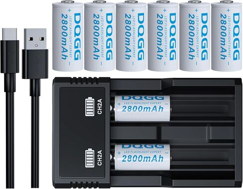 4 Pack Universal 16340 Rechargeable Battery Charger Set- Speedy Charging,USB Smart Battery Charger for Batteries 3.7V Lithium-ion 16340(Button Top) in Saudi Arabia