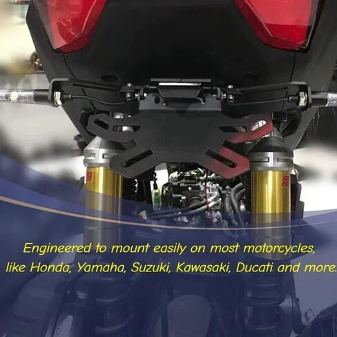 Motorcycle Foldable License Plate Frame Bracket Mount Universal Fit for CBR600RR CBR1000RR 929RR 954RR YZFR1 YZFR6 GSXR600 GSXR750 GSXR1000 Ninja ZX6R ZX9R ZX10R 1098 1198 S1000R in Saudi Arabia