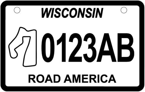 Road America Wisconsin ATV/UTV License Plate **NEW** (RoadAmerica Black w/Frame) in Saudi Arabia