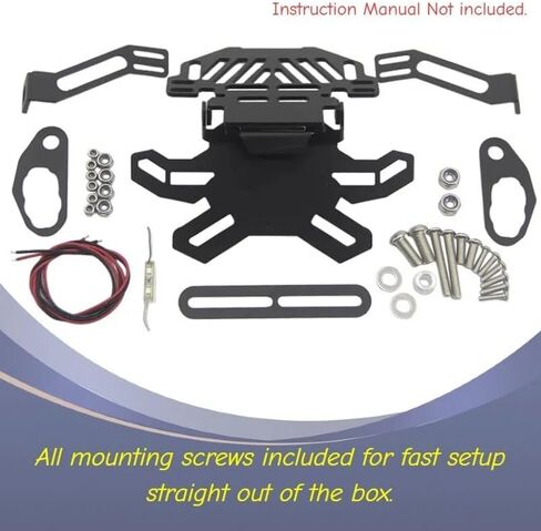 Motorcycle Foldable License Plate Frame Bracket Mount Universal Fit for CBR600RR CBR1000RR 929RR 954RR YZFR1 YZFR6 GSXR600 GSXR750 GSXR1000 Ninja ZX6R ZX9R ZX10R 1098 1198 S1000R in Saudi Arabia
