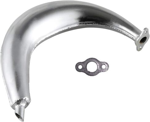 كاتم صوت عادم موزة نصف قمر 40 مم، ترقية عالية الأداء من الكروم الفضي، مناسب لمحرك 49cc 60cc 66cc 80cc ثنائي الشوط بمحرك/دراجة بمحرك (صغير (10.1 × 3.1 × 1.9 بوصة)) in Kuwait