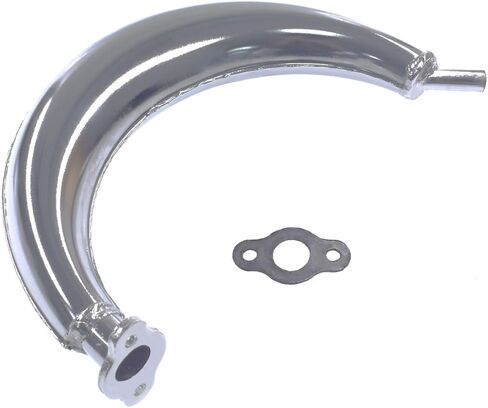 كاتم صوت عادم موزة نصف قمر 40 مم، ترقية عالية الأداء من الكروم الفضي، مناسب لمحرك 49cc 60cc 66cc 80cc ثنائي الشوط بمحرك/دراجة بمحرك (صغير (10.1 × 3.1 × 1.9 بوصة)) in Kuwait