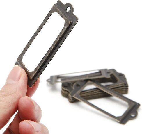 100 Pieces Card Holder Drawer Pull,Label Holders,Label Frames Card,Label Holder Modern Label Holders (Brass) in Saudi Arabia