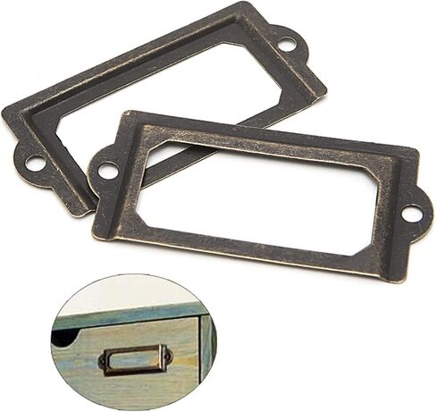 100 Pieces Card Holder Drawer Pull,Label Holders,Label Frames Card,Label Holder Modern Label Holders (Brass) in Saudi Arabia
