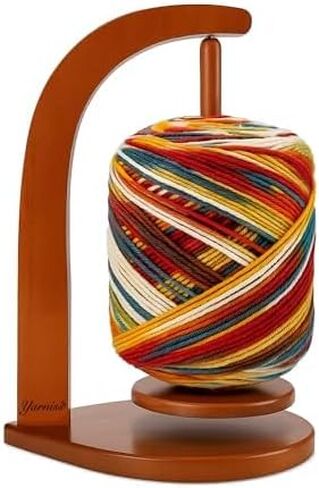 Yarniss Yarn Holder for Crocheting & Knitting, Large Wooden Yarn Spinner with Magnetic Rotating,Crochet Gift for Women,Brown in Saudi Arabia