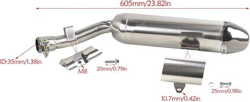 35mm Chrome Silver Muffler Exhaust Pipe for 150cc 200cc 250cc Dirt Pit Bike Scooter Motorized Bicycle in Kuwait