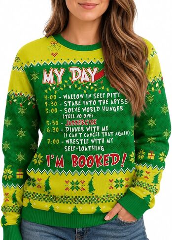 سترة Kozmoz Inspire My Day I'm Booked لعيد الميلاد للنساء - سترة Bye Buddy Ugly Christmas للسيدات in Kuwait