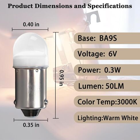 4 PCS BA9S 6V LED Plug-in Bulbs, Suitable for Bernina Sewing Machine Models: 1090/1100/1113/1120/1130/1260/1530/1020/1030 Replacement Part Numbers: 3055000, 3055000-G, 3055000-LED in Saudi Arabia