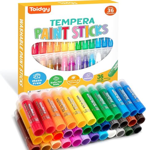 Tempera Paint Sticks, 36 Color Washable Solid Paint Sticks for Kids Toddler in Saudi Arabia