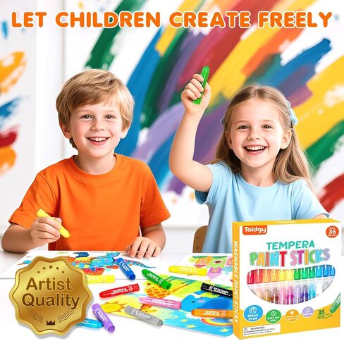Tempera Paint Sticks, 36 Color Washable Solid Paint Sticks for Kids Toddler in Saudi Arabia