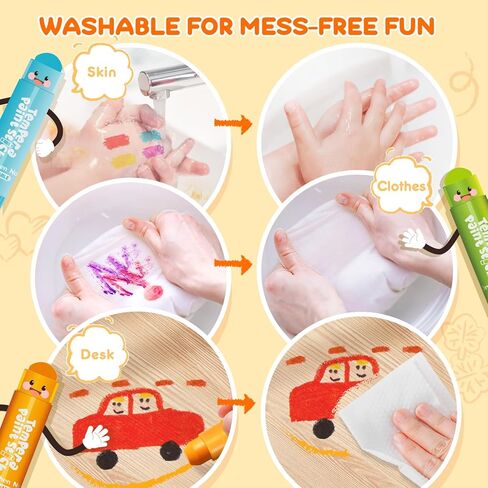 Tempera Paint Sticks, 36 Color Washable Solid Paint Sticks for Kids Toddler in Saudi Arabia